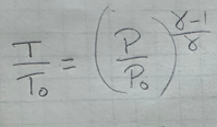 Isentropic expansion temperature relation